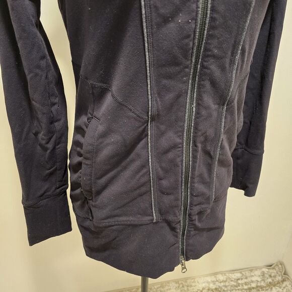 Athleta Rishi Yoga Fitted Jacket Full Zip Womens Small Black Athleisure Workout - Picture 4 of 12
